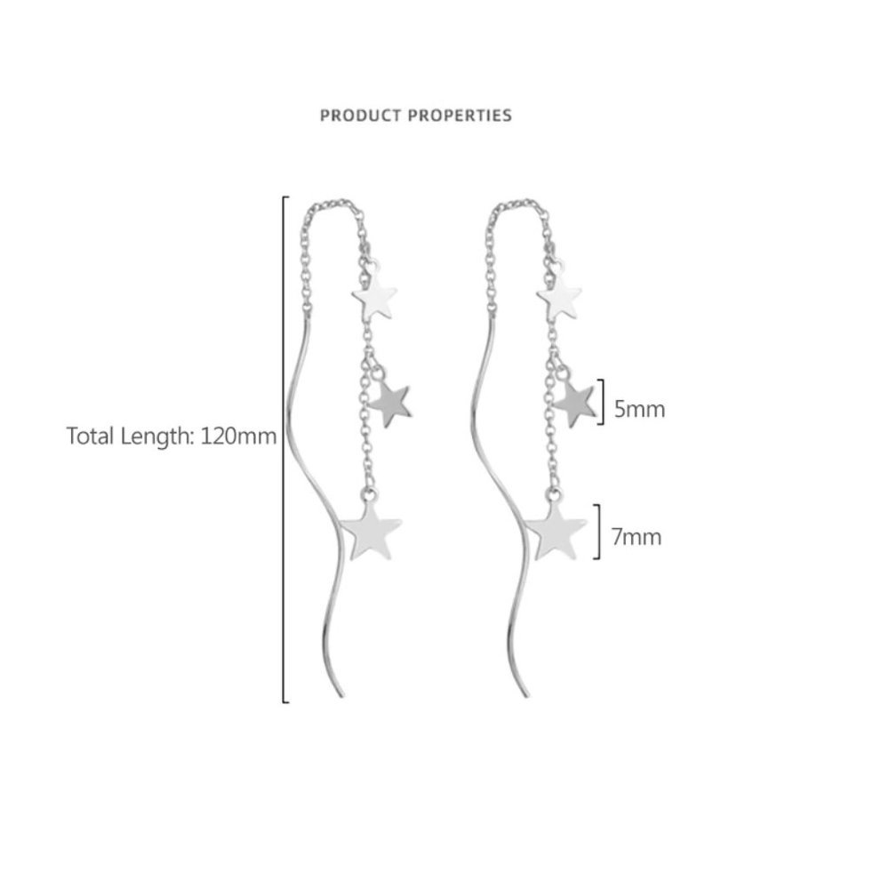 NEW 925 Sterling Silver Swirl Star Earrings - Picture 6 of 6